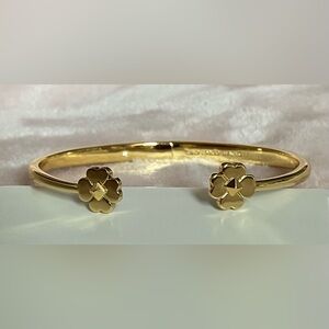 Kate Spade New York Gold Clover Spades & Studs Hinged Cuff Bracelet - NWOT